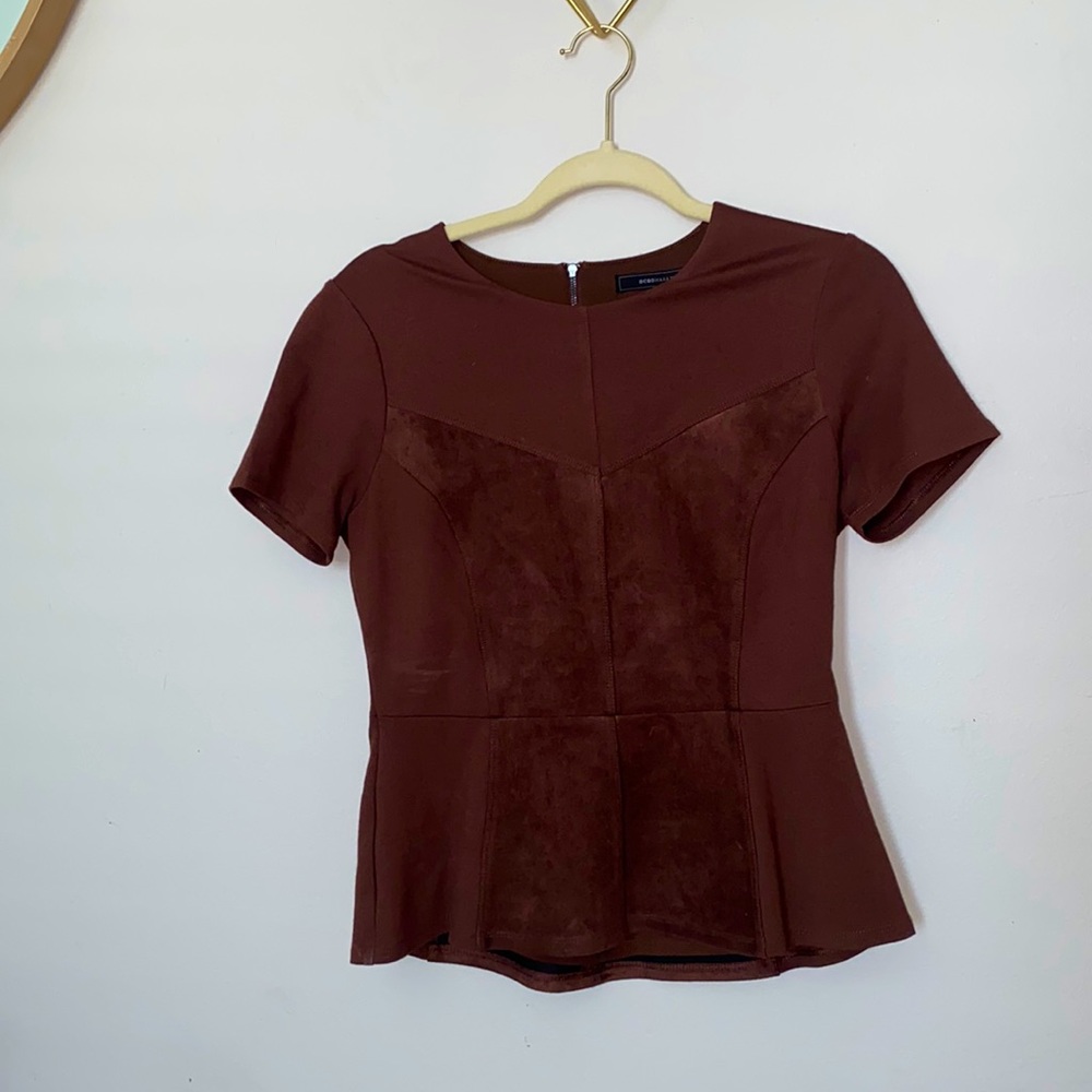 Brown Soft going out shirt with skirt like at the bottom